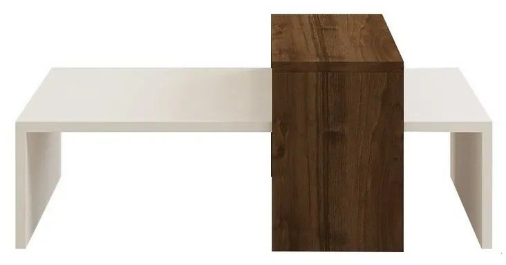 Stolik konferencyjny Glow White and Walnut