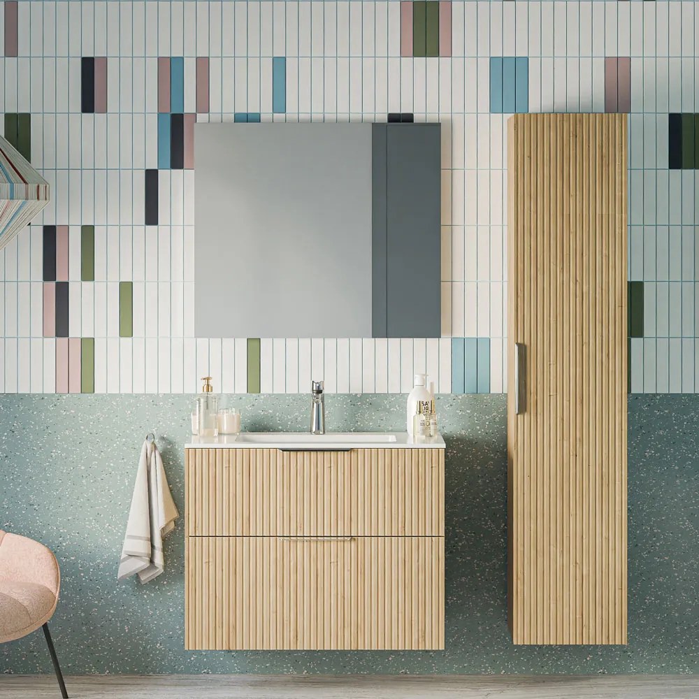 Zestaw mebli łazienkowych TIM 80 cm z umywalką ceramiczną