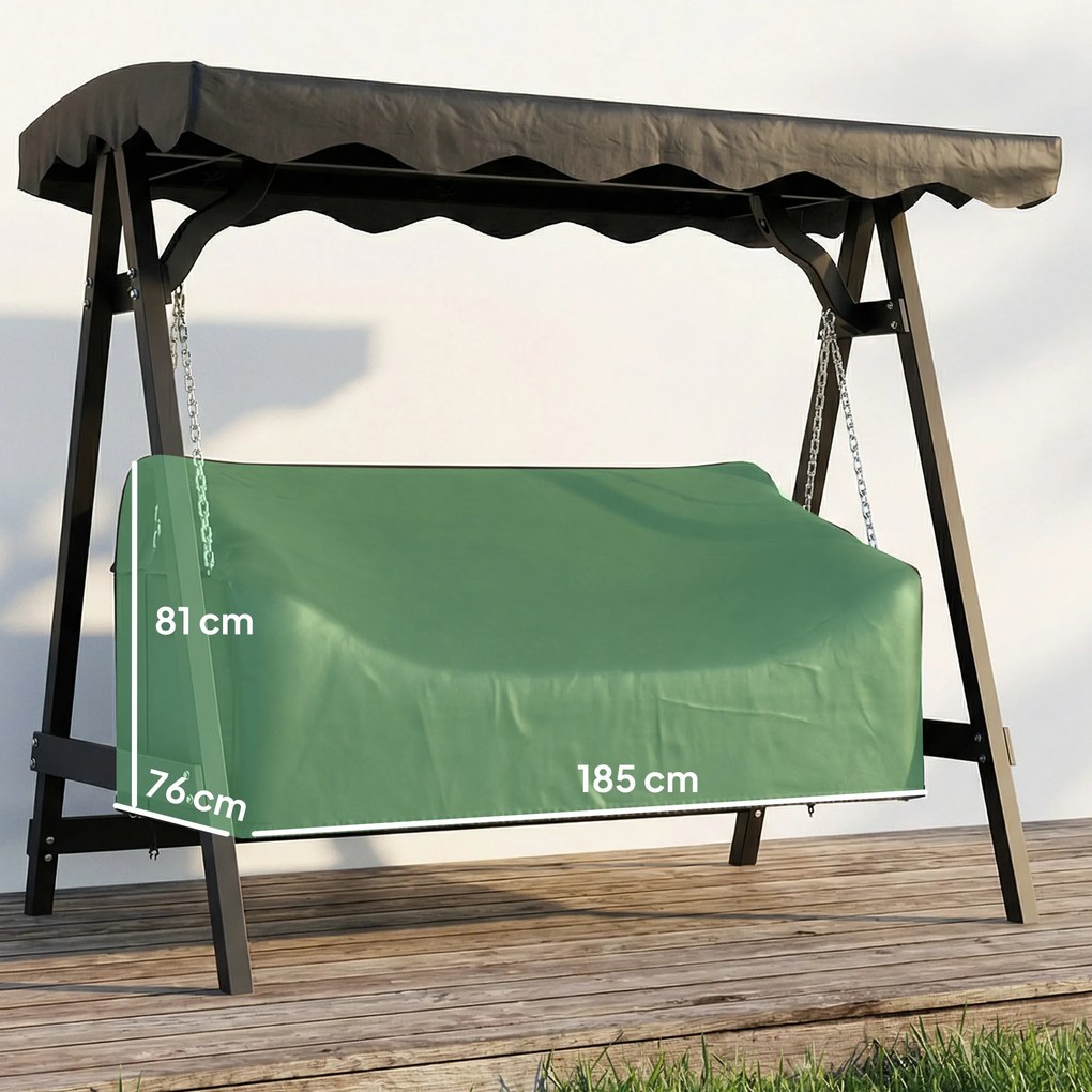 Outsunny Pokrowiec na huśtawkę ogrodową 3-osobową, wodoodporny, wiatroodporny, UV-odporny, materiał Oxford 420D | Aosom PL