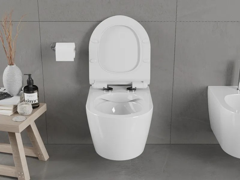 Mexen Carmen miska wc Rimless z deską wolnoopadającą slim, duroplast, biała połysk - 30880100