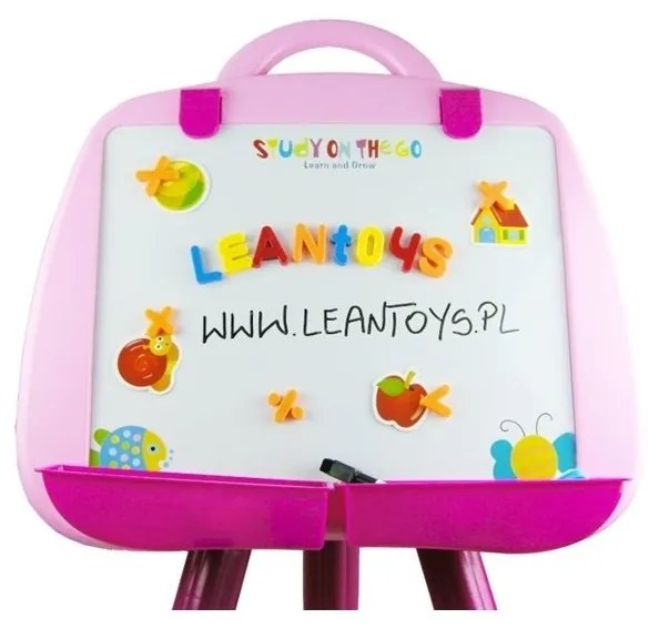 Tablica magnetyczna stojąca pisak magnes różowa