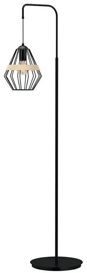 Czarna lampa podłogowa loft - K551 A8-R18