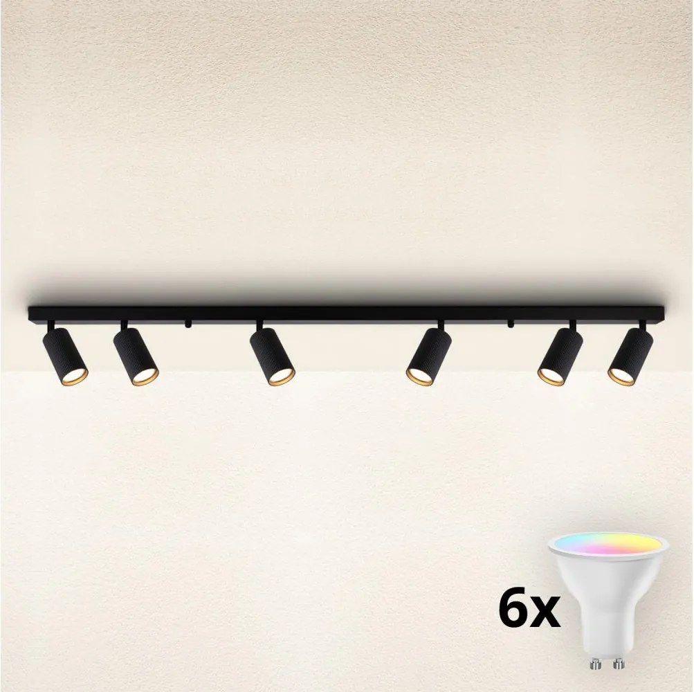 Brilagi - LED RGBW ściemniana oprawa punktowa SELE MODERN 6x GU10/6,5W/230V Wi-Fi czarna