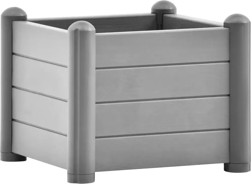Szara kwadratowa donica ogrodowa D6-P35