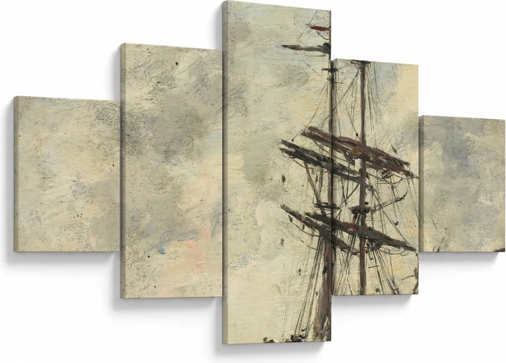 Obraz - Eugène Boudin, Ship on the Touques, reprodukcje (125x70 cm)