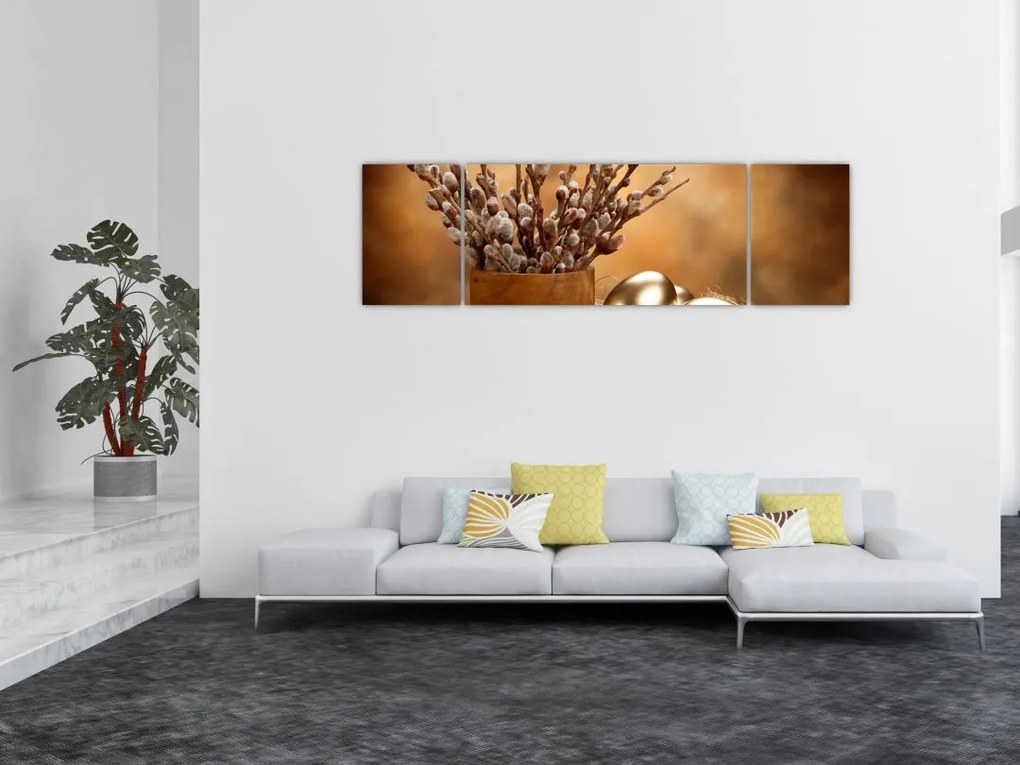 Obraz jajek i kociąt (170x50 cm)
