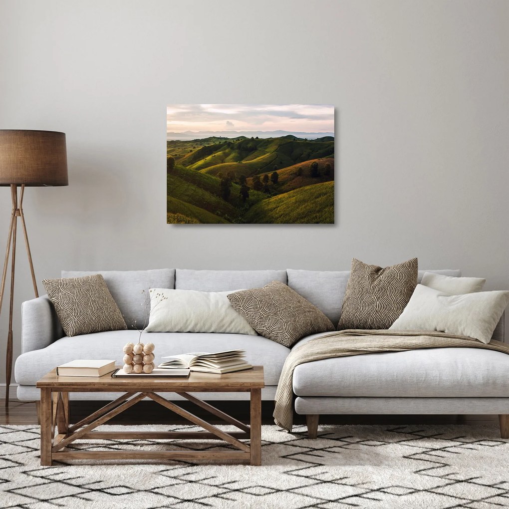 Obraz na szkle - Widok na tajskie wzgórza (70x50 cm)