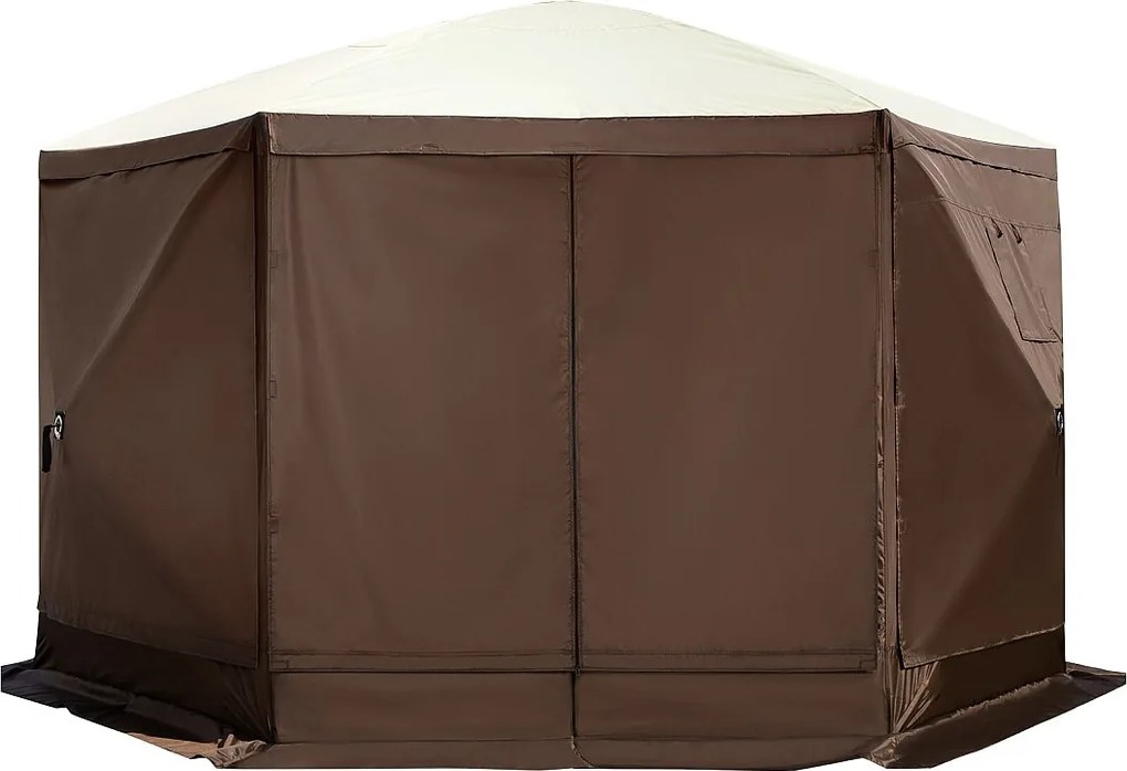 Namiot SucceBuy Pop-Up Camping Gazebo 365Cm x 365Cm, 6-Stronny Baldachim, Osłona Przeciwsłoneczna