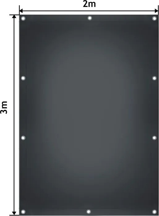 Plandeka wodoodporna PVC 2x3 m 650g/m² antracyt UV