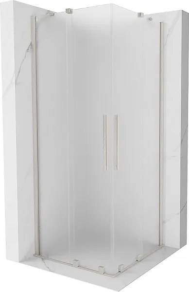 Mexen Velar Duo kabina prysznicowa rozsuwana 90 x 90 cm, szron, nikiel szczotkowany - 871-090-090-32-97