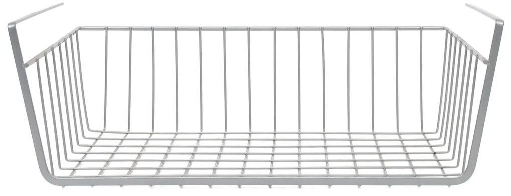 Koszyk podwieszany na owoce, metalowy, jasnoszary, 40 x 25,5 x 14,3 cm