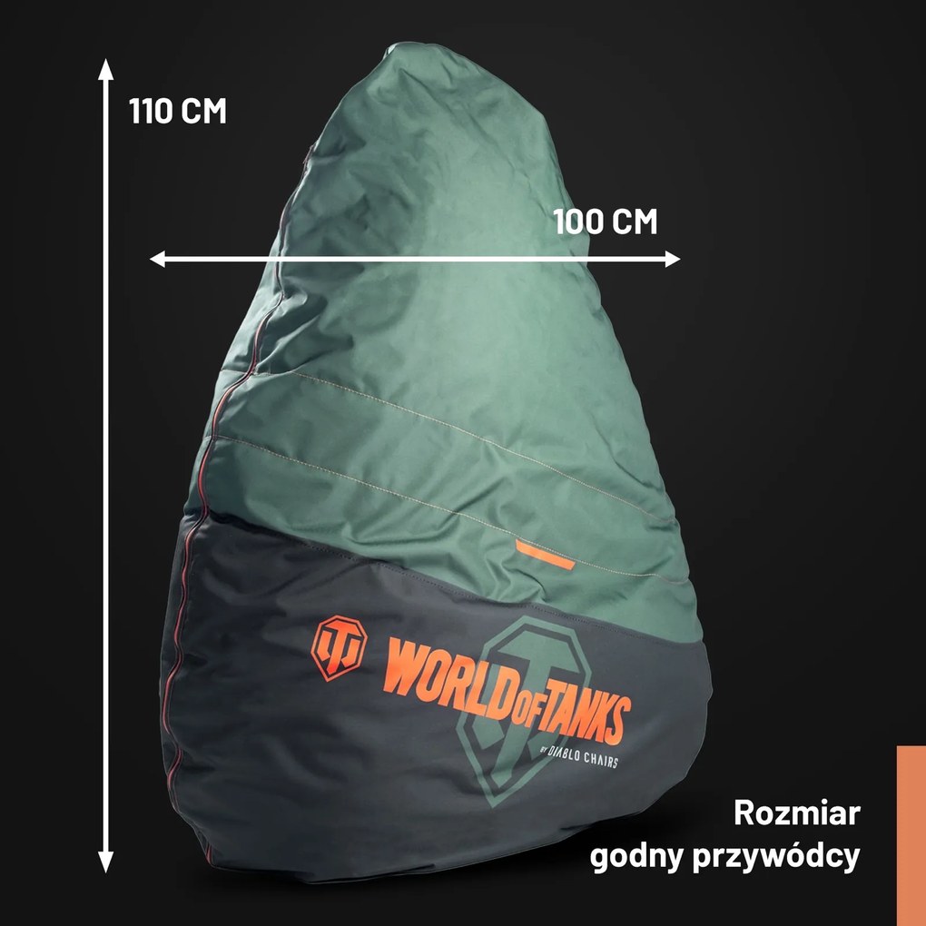 Duża pufa gamingowa do grania na konsoli Diablo World of Tanks