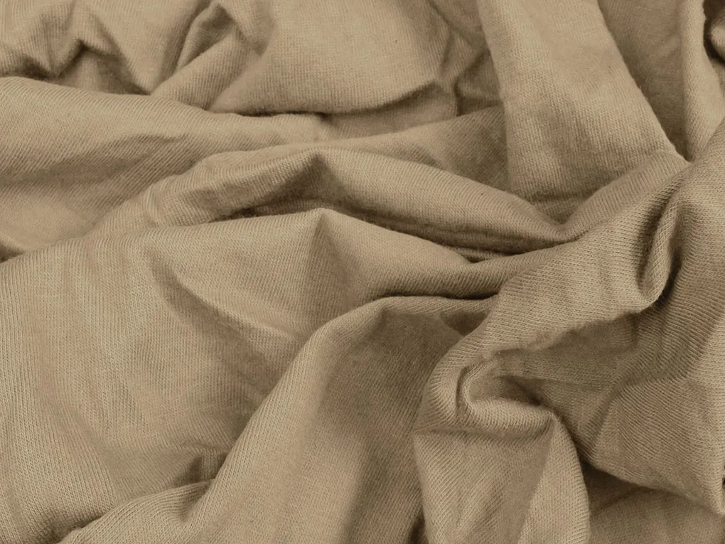 PrzytulneMieszkanie.pl Prześcieradło jersey EXCLUSIVE beżowe 90 x 200 cm