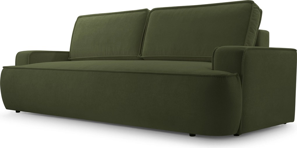 Masseno Sofa SOLO z funkcją spania i pojemnikiem na pościel, Rozkładana sofa - Zielony, GERRA 50