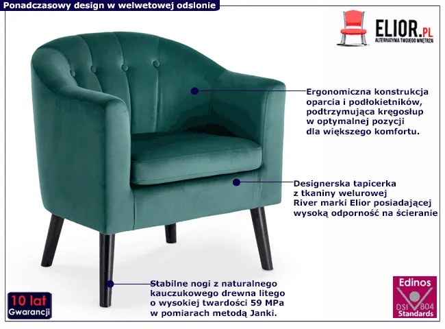 Fotel klubowy pikowany F2-B15