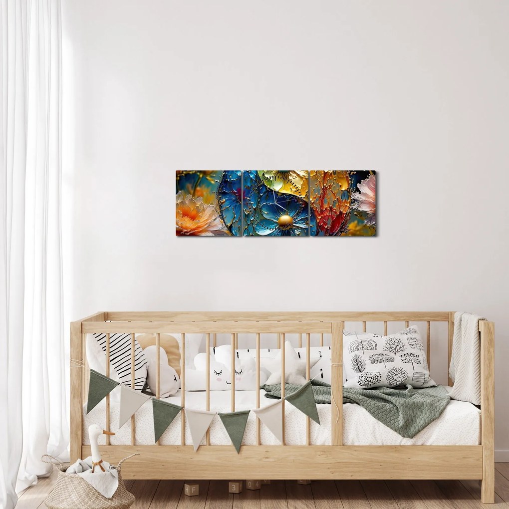 Obraz - Harmonia i równowaga (z zegarem) (90x30 cm)