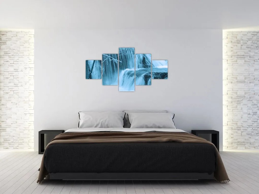 Obraz - lodowe wodospady (125x70 cm)