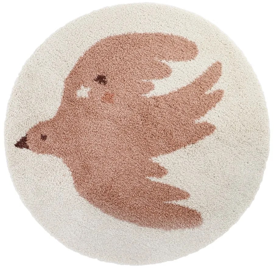 Kremowy dywan dziecięcy ø120 cm Bohemian Bird Creme – Nattiot