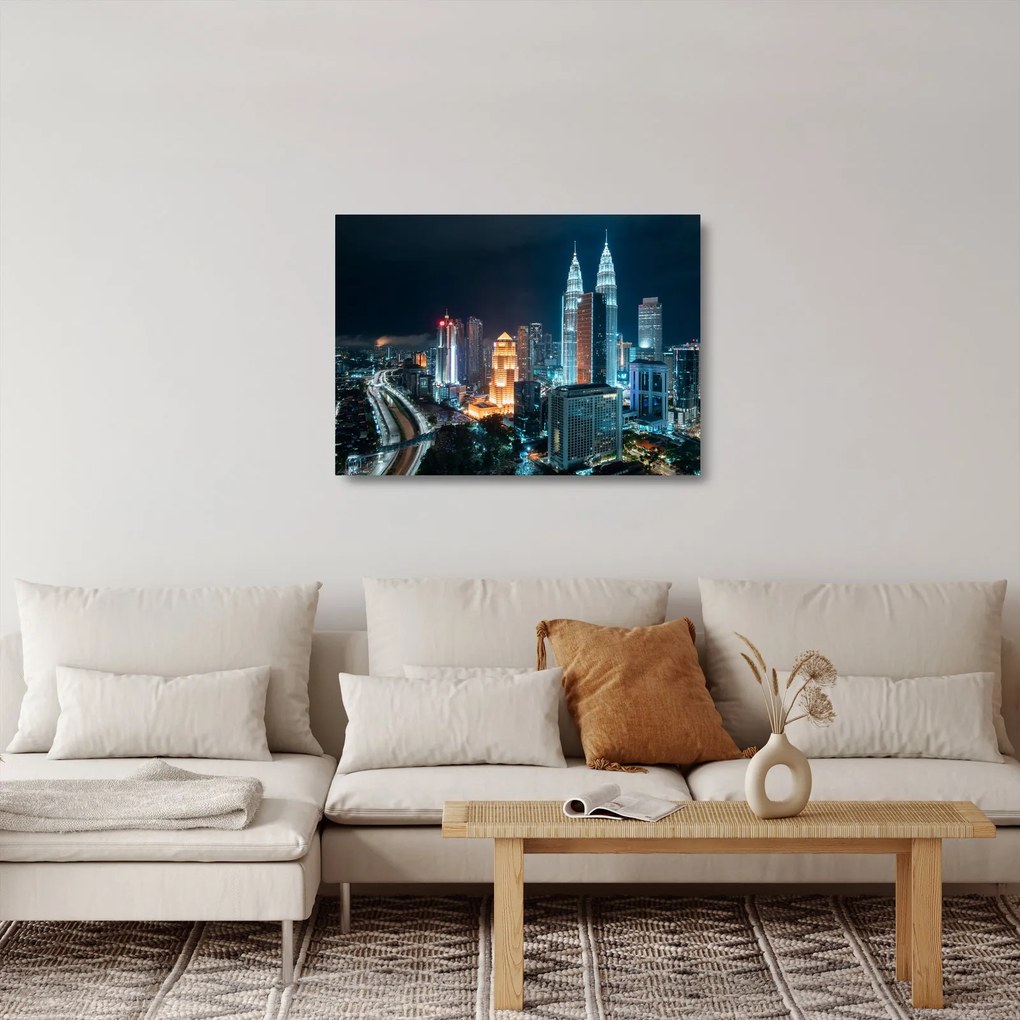 Obraz na szkle - Noc w Kuala Lumpur (70x50 cm)
