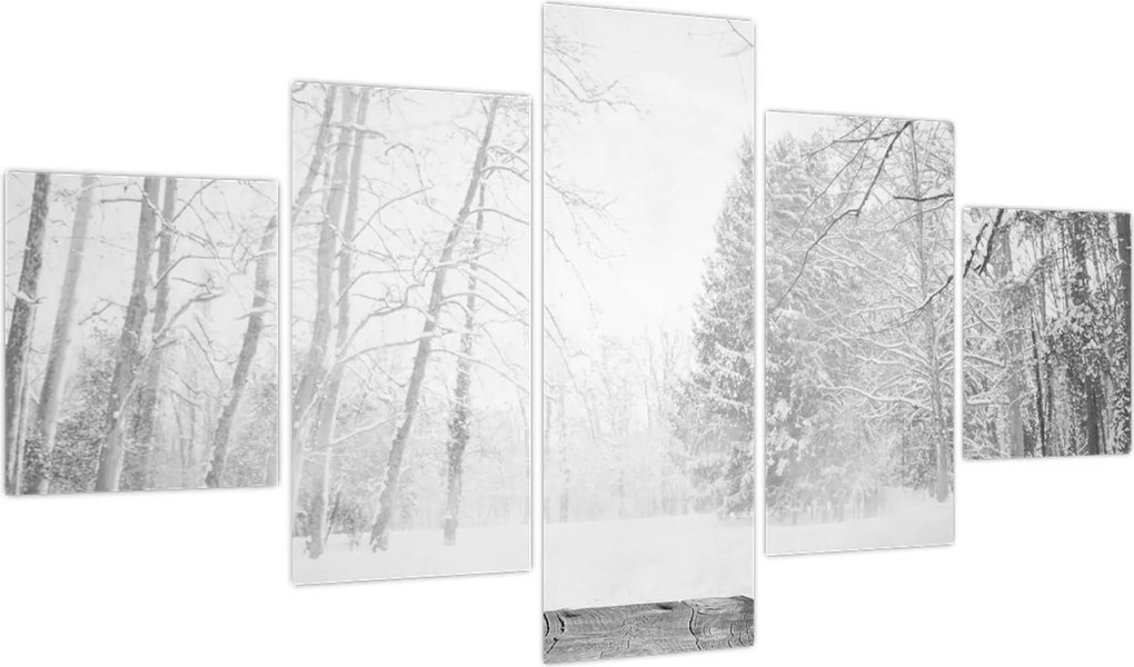 Obraz - Drewniane molo zimą (125x70 cm)