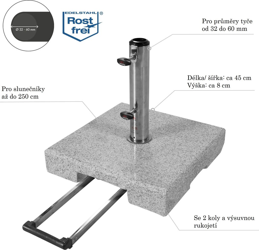 Doppler Granitowy stojak TROLLEY 40 kg