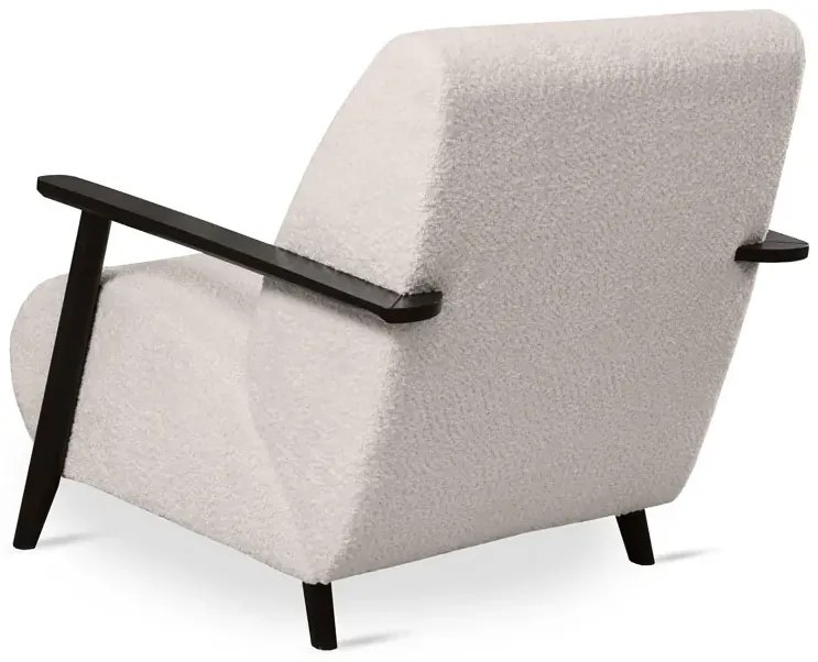 Kremowy drewniany fotel tapicerowany S0-T73