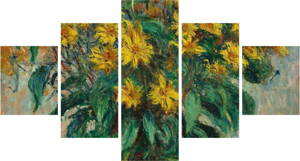Obraz - Claude Monet, Jerusalem Artichoke Flowers, reprodukcje (125x70 cm)