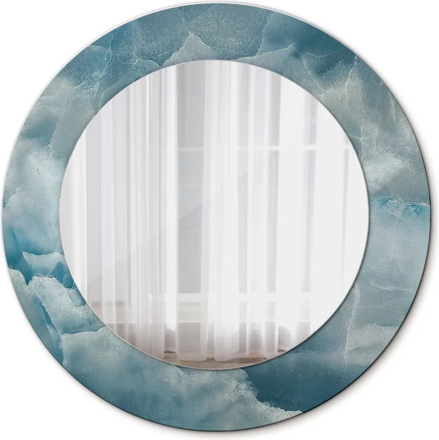 Lustro dekoracyjne okrągłe Niebieski marmur onyksowy