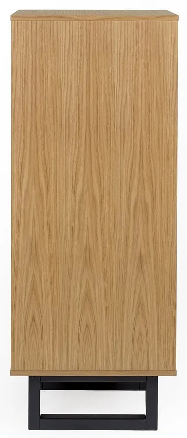 Komoda w dębowym dekorze Woodman Mora Narrow Herringbone Print