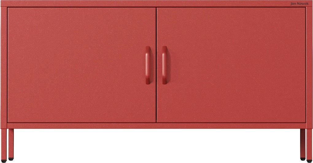 Metalowa szafka RTV dwudrzwiowa Modern Rosa czerwona