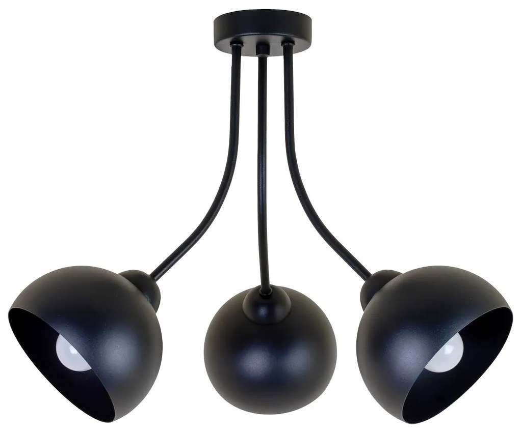 Lampa sufitowa potrójna czarna QUEEN 3xE27