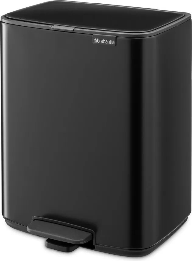 Stalowy kosz na śmieci z pedałem w kolorze matowej czerni 12 l Bo – Brabantia