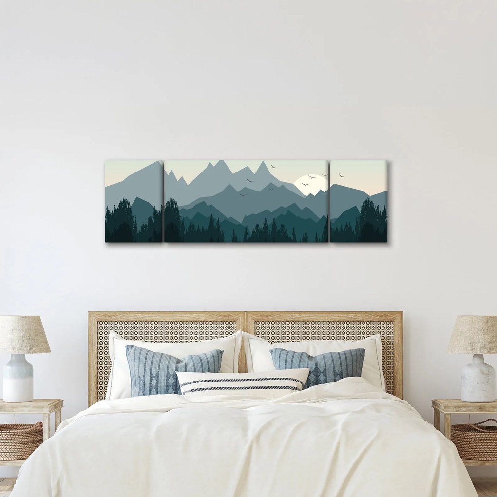 Obraz - Góry oczami grafika (170x50 cm)
