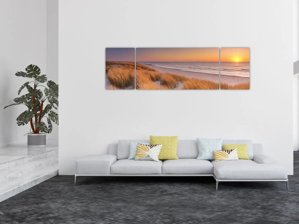 Obraz - Plaża o zachodzie słońca (170x50 cm)
