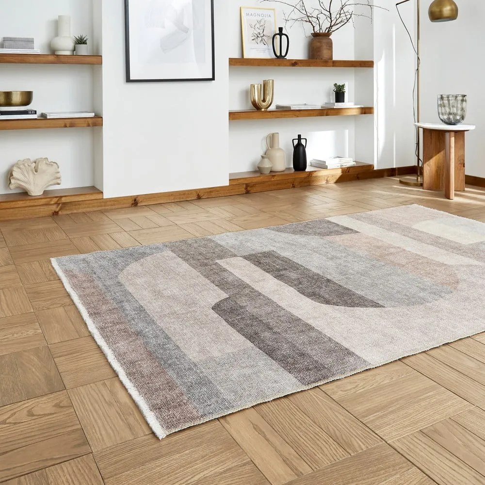 Beżowy dywan z mieszanki bawełny odpowiedni do prania 122x170 cm Whisper – Think Rugs