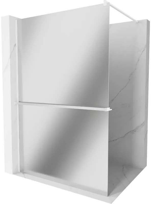 Mexen Kioto+ ścianka prysznicowa z półką Walk-in 100 x 200 cm, lustro, biała - 800-100-121-20-50