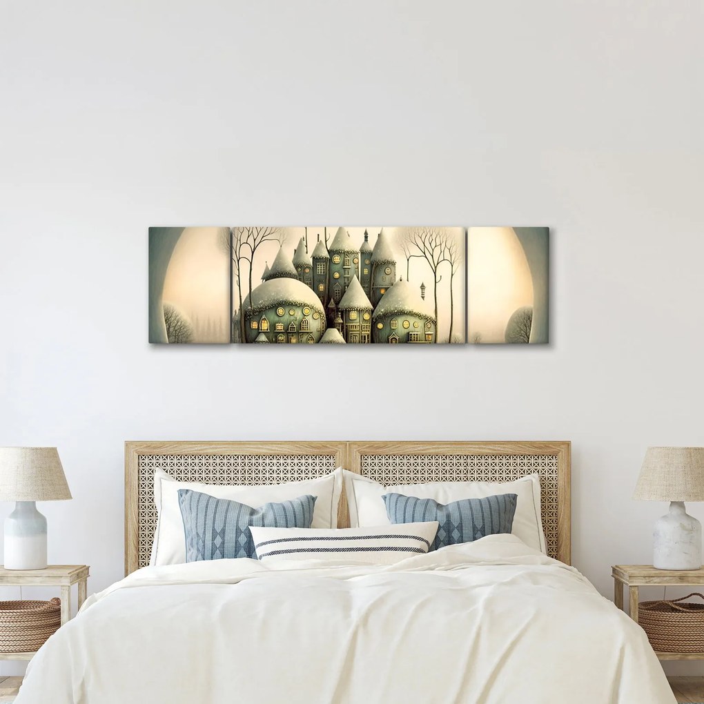 Obraz - Bajkowe domki (170x50 cm)