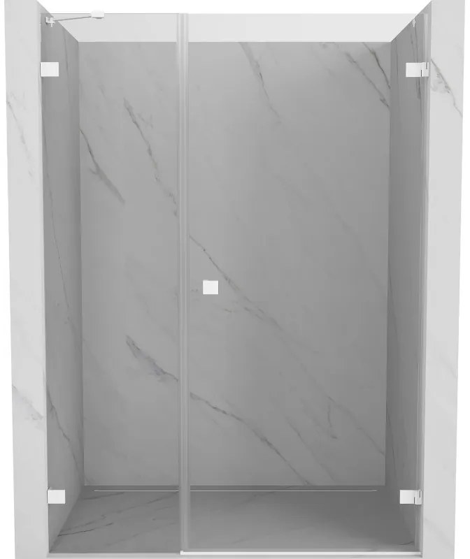 Mexen Lunar-B drzwi prysznicowe uchylne prawe 140 cm, transparent, białe - 832S-140-050-20-00-P