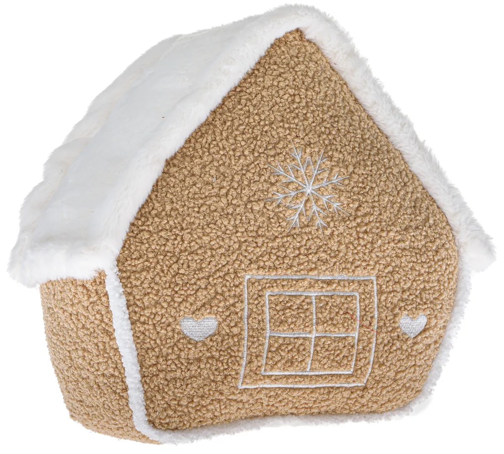 Ozdoby świąteczne Tekstylna chatka w kolorzebeżowym, 26 x 30 x 10 cm