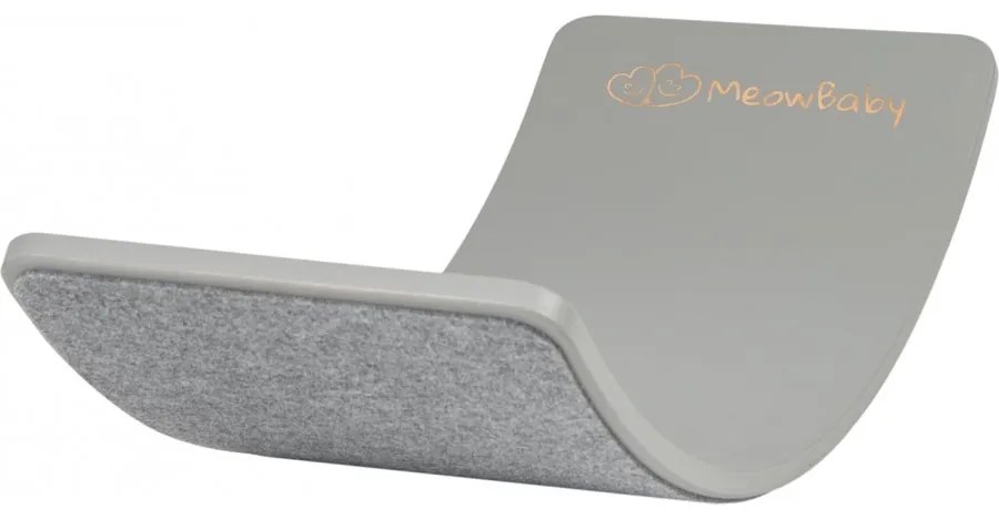 Deska do balansowania z filcem 80x30cm dla dzieci. drewniany szary balance board, filc szary - meowbaby®