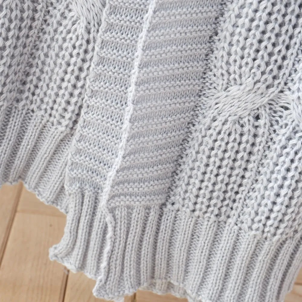 Szary koc dzianinowy 130x170 cm Chunky Marl Knit – Catherine Lansfield