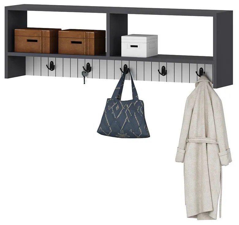 Wieszak ścienny Sarandon Anthracite White