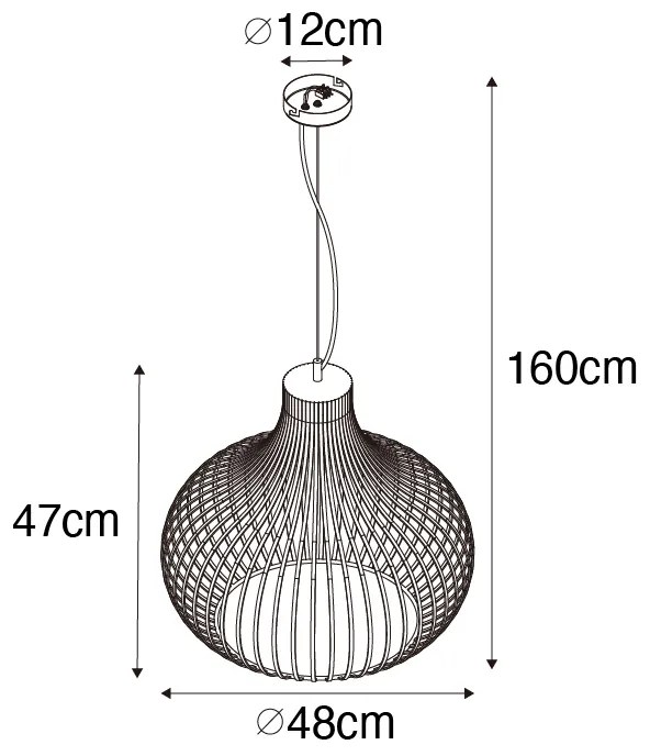 Nowoczesna lampa wisząca brązowa 48 cm - Saffira Nowoczesny Oswietlenie wewnetrzne