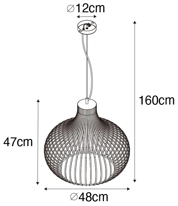 Nowoczesna lampa wisząca brązowa 48 cm - Sapphira Nowoczesny Oswietlenie wewnetrzne