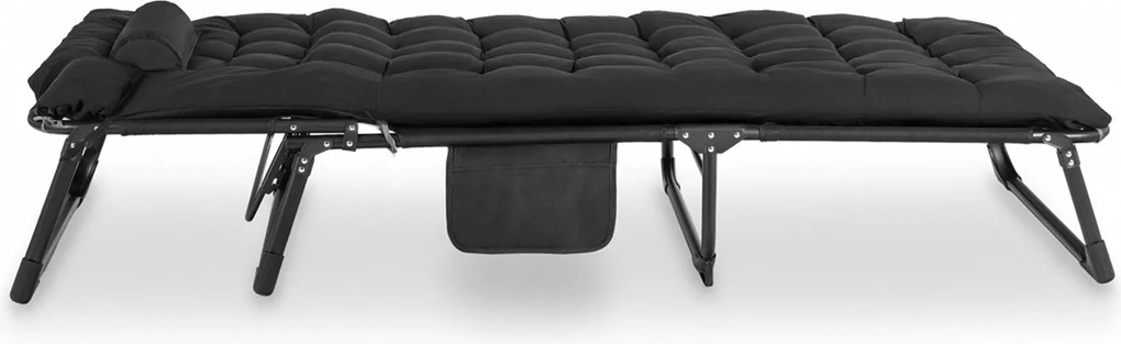 Leżak Ogrodowy SATURN 190x73 cm Czarny