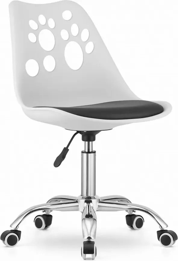 Ergonomiczny biało-czarny dziecięcy fotel K9-R35
