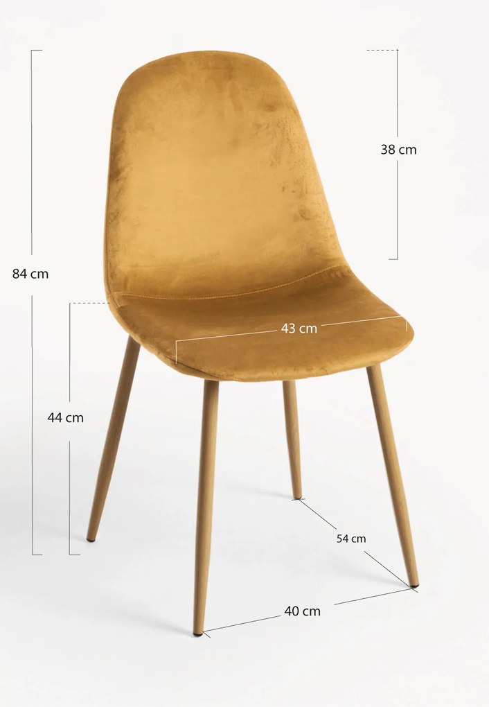 Zestaw 4 Krzese Teok Aksamitne