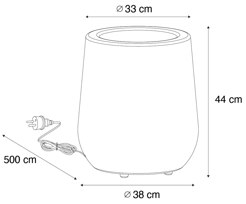 Zewnetrzna Inteligentna lampa podłogowa ogrodowa doniczka biała IP44 z WiFi A60 - Flowerpot Nowoczesny Oswietlenie zewnetrzne