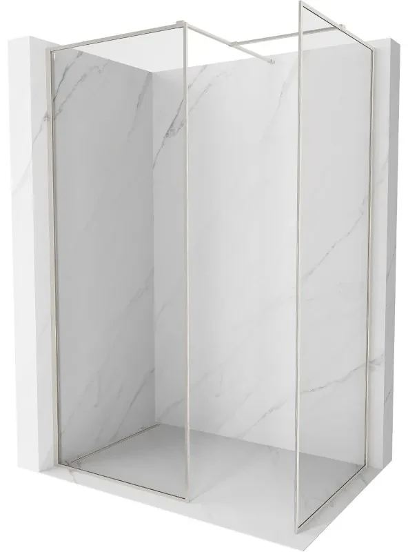 Mexen Kioto-F ścianka prysznicowa Walk-in z ramką 170 x 70 cm, transparent 8 mm, nikiel szczotkowany - 800-170-202-04-97-070