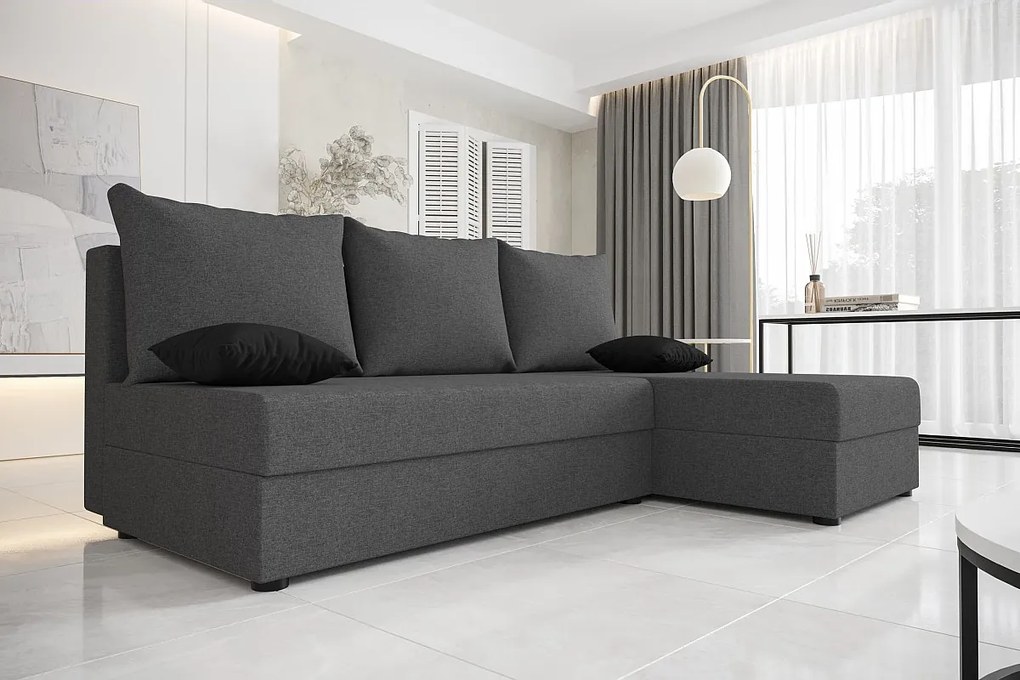 BEDANTE narożnik HEWLET L Sawana 05 prawa szary z funkcją spania